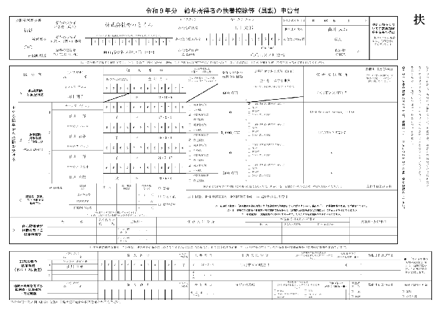 給与所得者の扶養控除等（異動）申告書の1ページ目