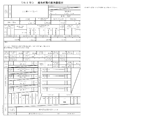 給与所得の源泉徴収票の1ページ目