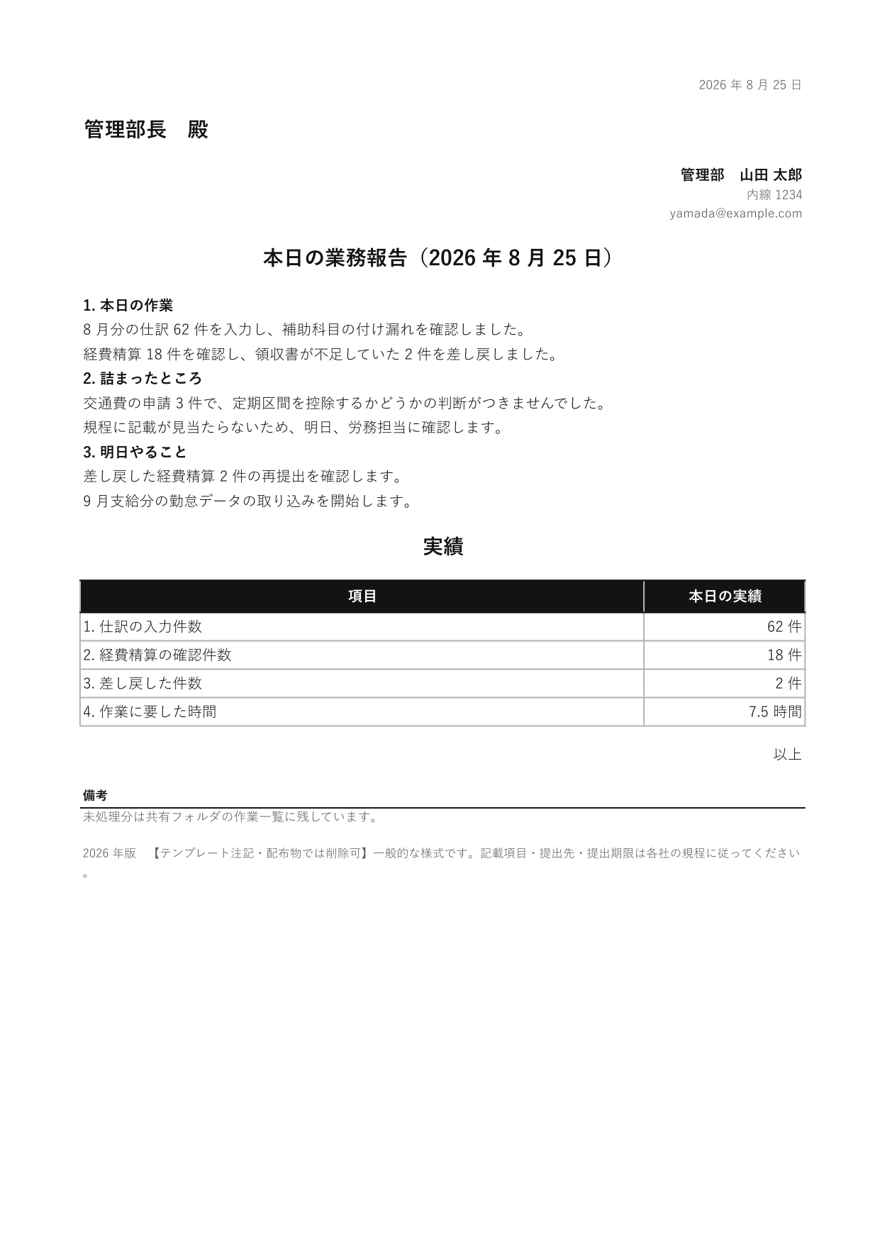 日報の 1 ページ目